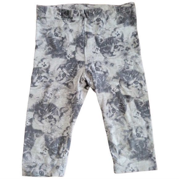 Circo Kitty Flowers Grayscale Leggings Toddler's Sz 2T - Picture 2 of 4